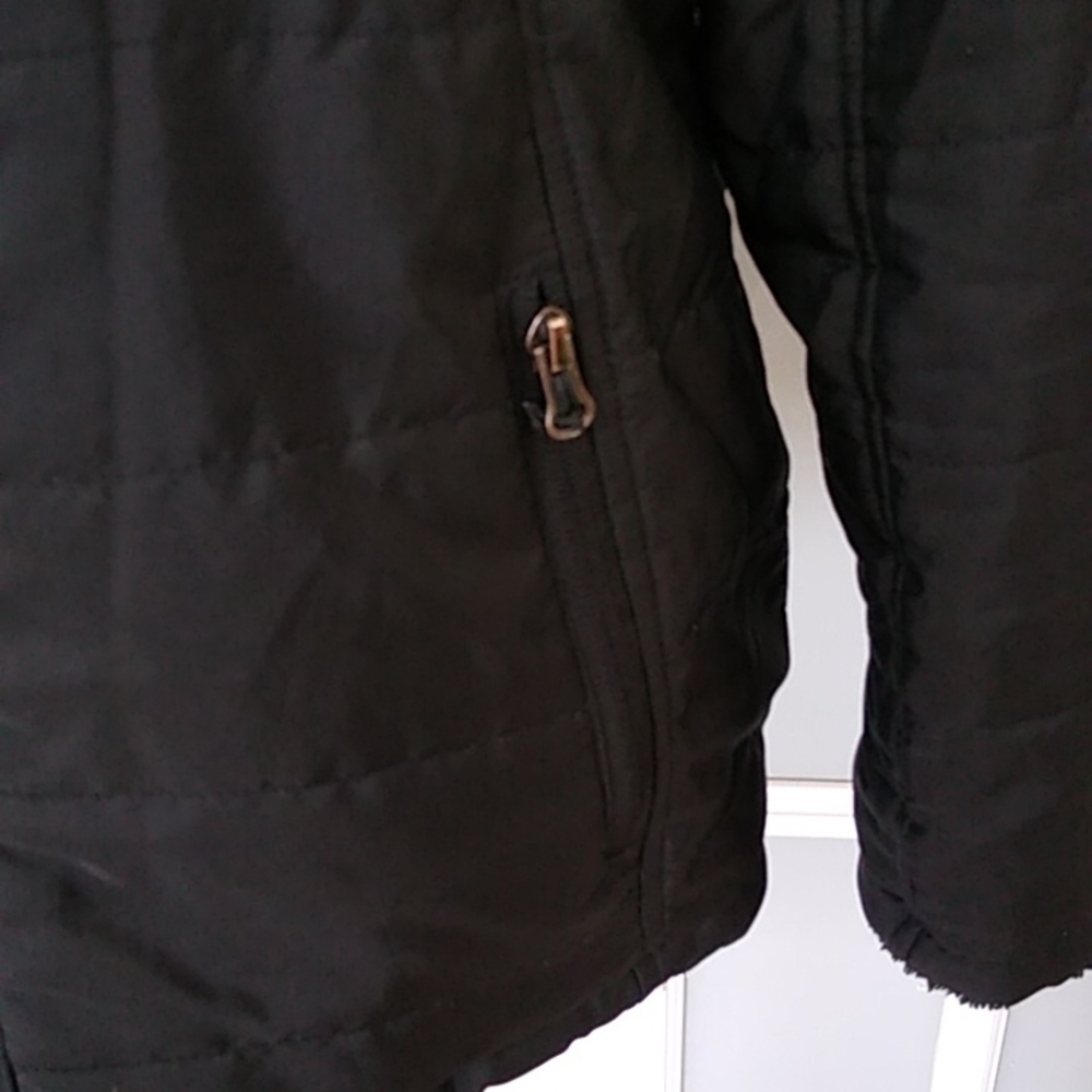 Reebok Faux Fur Reversible Black Jacket - Picture 14 of 16